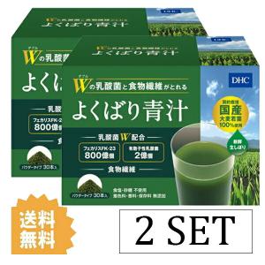 2セット  DHC Wの 乳酸菌 と 食物繊維 が とれる よくばり 青汁 120g 30本入  ディーエイチシー スティック 食物繊維 大麦｜steady-store