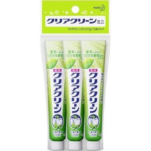 クリアクリーン ナチュラルミント 17g×3本パック 歯磨き粉 はみがき トラベルグッズ 就寝前 歯...