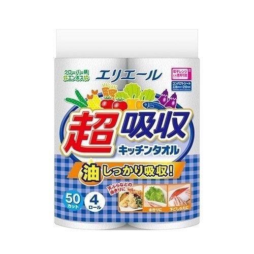 【爆買】6セット   エリエール 超吸収キッチンタオル 50カット 4ロール キッチン用品 油ふき ...