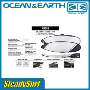 5'8 ショート ハードケース　OCEAN&EARTH(オーシャンアンドアース)AIRCON SHORT COVER XP ショートボード 5'8”サーフィン/マリンスポーツ｜steadysurf