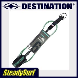 6'0 スモール  5.5mm ショート Eグリーン ダブル スウィベル ハンドタイド リーシュ　DESTINATION DS DOUBLE SWEIVEL LEASH ’6 SMALL (DEST) サーフィン｜steadysurf