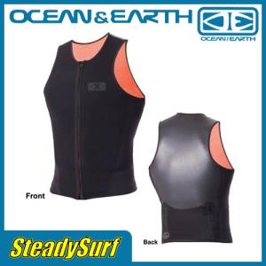 OCEAN&EARTH(オーシャンアンドアース)ウェットスーツ/パドルベスト フロントジップ　ブラック/黒/大人用/FRONT ZIP PADDLE VEST 1.5mm/タッパー/サーフィン
