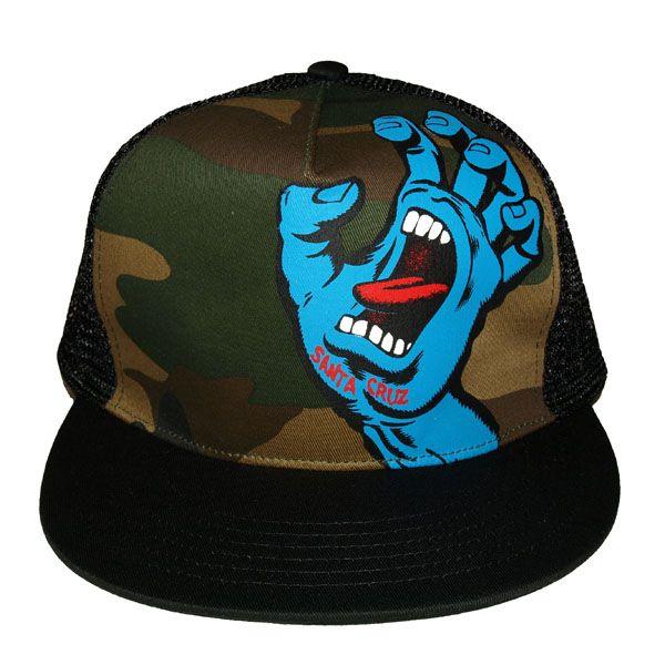 SANTA CRUZ サンタクルーズ　SCREAMING HAND　MESH CAP-CAMO/BL...