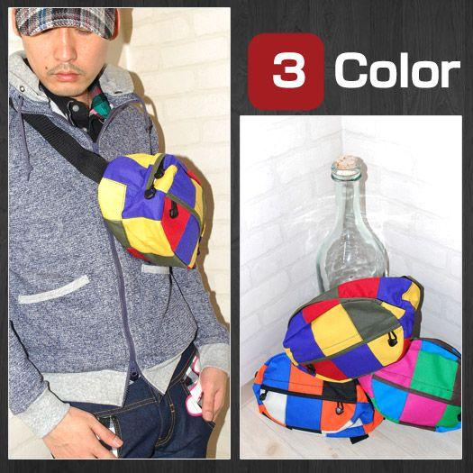ボディバッグ/ヒップバック/ウエストバック/ショルダーバッグ/パッチワーク柄ヒップバック・ショルダー...