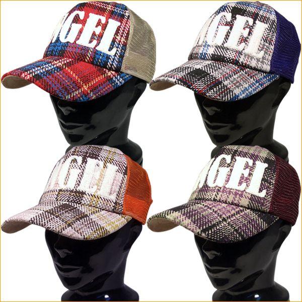 キャップ/CAP/パイルワッペンチェックメッシュCAPキャップ