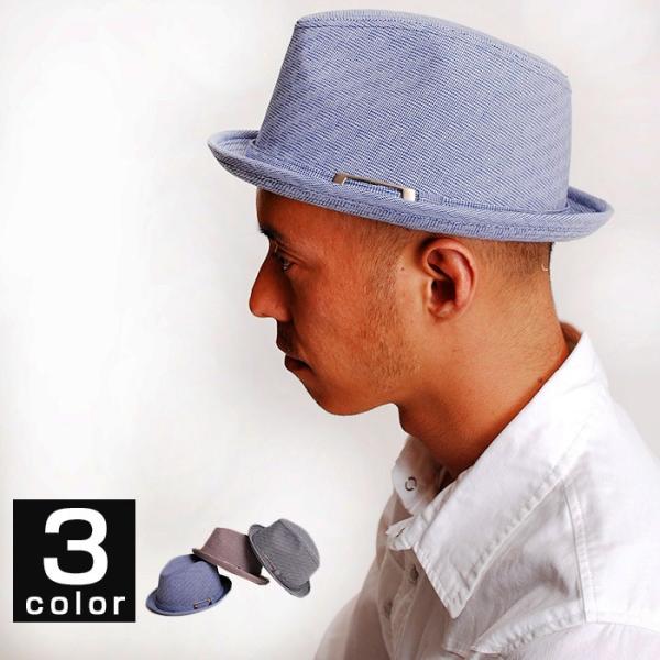 ハット グレンチェックマニッシュハット メンズ 中折れ ベルト キレイ目 カジュアルハット