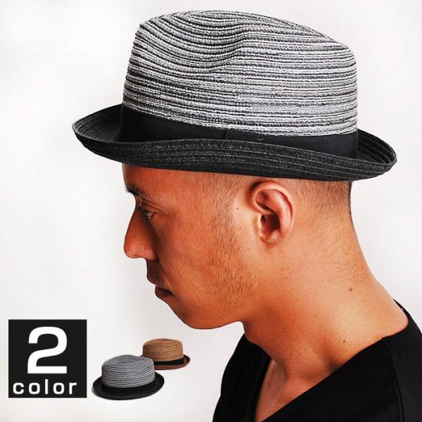 ハット HAT 雑財ブレードマニッシュハット メンズ カジュアル 帽子 中折れ ペーパーハット 麦わ...