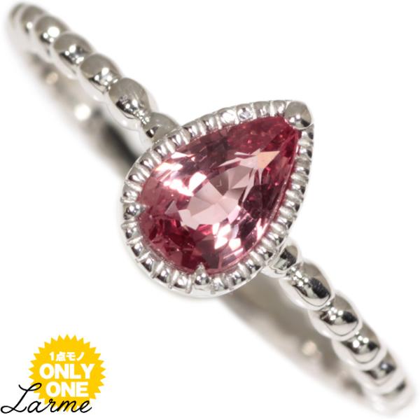 【1点モノ商品】Pt900　非加熱 パパラチアサファイア　「Larme ラルム」リング【0.498c...