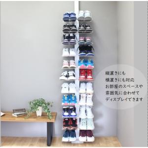 突っ張りシューズラック ダブルフック スリム ...の詳細画像3