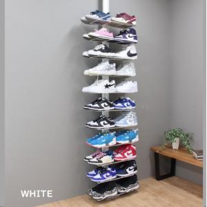 突っ張りシューズラック ダブルフック スリム ...の詳細画像4