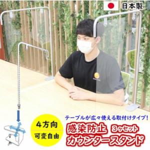 感染防止カウンタースタンド 3個セット テーブル
