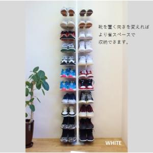 突っ張りシューズラック両面 スリム 省スペース...の詳細画像2