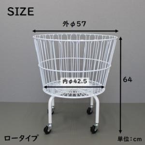 円形バスケット ワゴン ロータイプ 陳列ワゴン...の詳細画像1