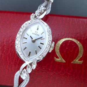 オメガ OMEGA レディース アンティーク 1974年製 14Ｋ金無垢　手巻き  ダイヤ16石｜stella-20watch