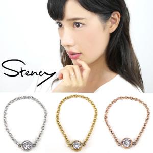 リング 指輪 ステンレス チェーン 金属アレルギー対応 ラウンドジュエルチェーンリング レディース メンズ メール便