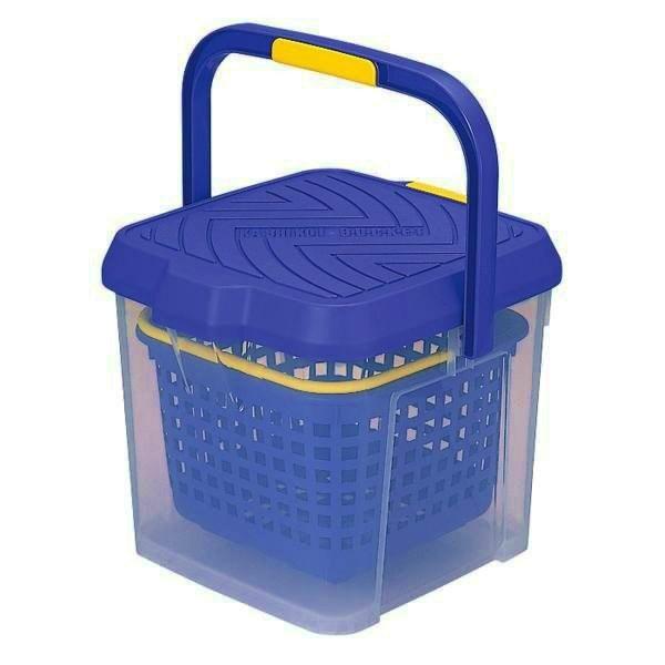 イノマタ　かしこいバケツ　１７Ｌ　クリアブルー　洗車　踏み台　ＢＯＸ