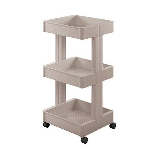 ワゴンＷ３５０−３段　グレー　キッチンワゴン