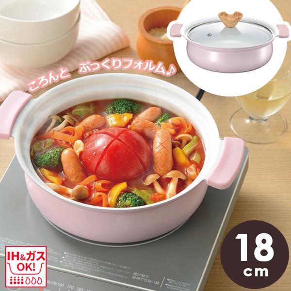 カクセー　コロント IH対応 セラミックコーティング卓上鍋 18cm　CTー21　おしゃれ