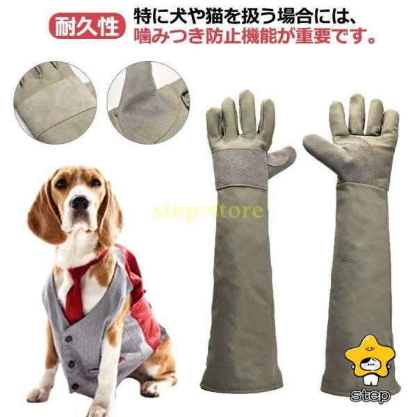 噛みつき 防止 引っかき 防止 手袋 保護 ロングタイプ 厚手 動物 ペット しつけ 園芸 作業 ガ...