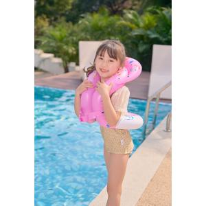 インフレベスト浮き輪 子供から大人OK　浮輪 うきわ 子供用 水遊び ビーチグッズ 遊泳補助 プール 海水浴 おしゃれ かわいい｜step1