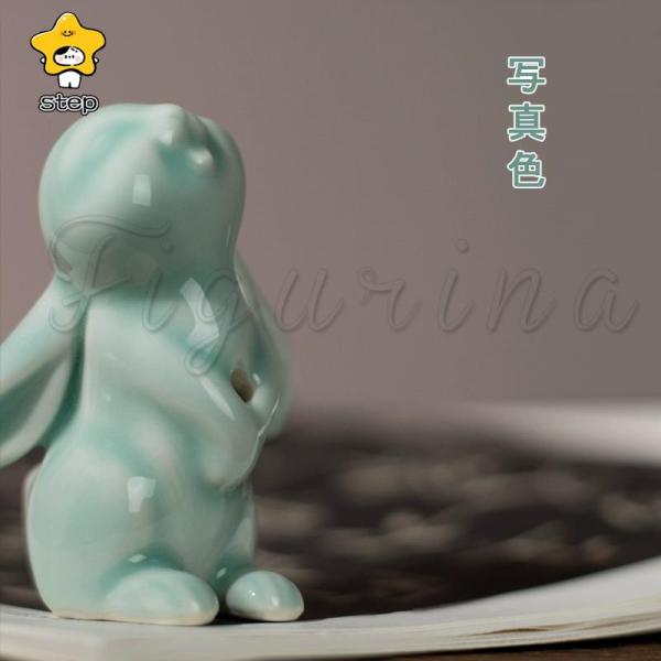 お香立て 小さい線香立て 動物 ウサギ ミニ かわいい 写真色 うさぎの香立て 陶器 お香 香皿 香...