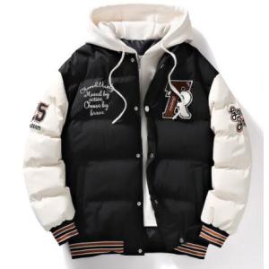 中綿ジャケット メンズ 光沢 大きいサイズ PU レザー おしゃれ 防寒着 スタジャン 中綿入り ワ...