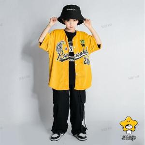 黄色 キッズ ダンス衣装 セットアップ ベース...の詳細画像4