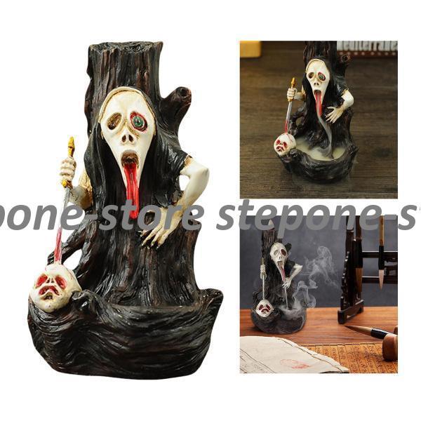 手作りの逆流香バーナーハロウィンスカル香ホルダーアロマテラピー飾り家の装飾