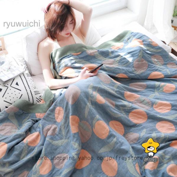 ガーゼケット ダブル 4重 綿100% ブランケット 丸洗いOK 夏 キルトケット 気持ちよい 洗濯...