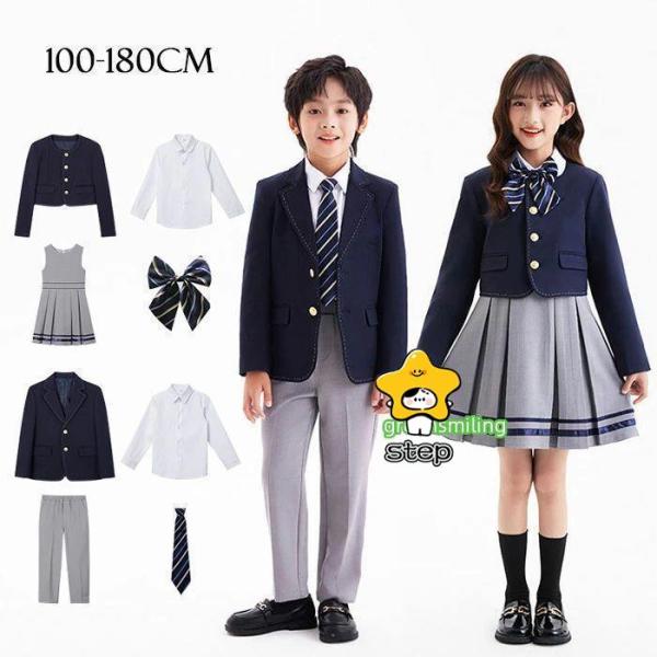 子どもスーツ 入学式スーツ セットアップ ジャケット シャツ パンツ ワンピース ネクタイ 韓国風 ...
