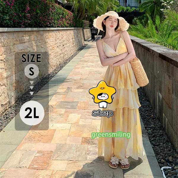 リゾートワンピース レディース サマードレス ワンピース 夏ワンピ ロング ファッション 春夏 カジ...