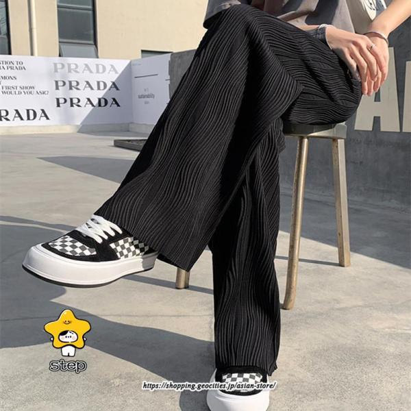 プリーツパンツ レディース ワイドパンツ ハイウエスト ストレートパンツ 着やせ ロングパンツ ウエ...