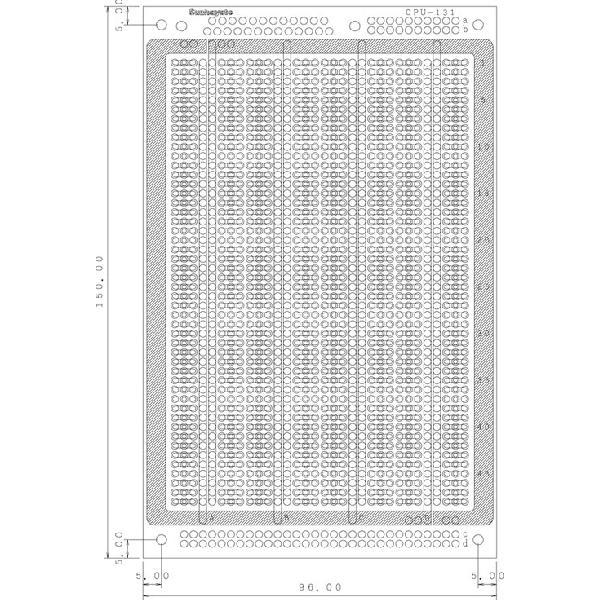 サンハヤト 基板  CPU-131   ユニバーサル基板　片面・ガラスエポキシ1.6t・150×96...