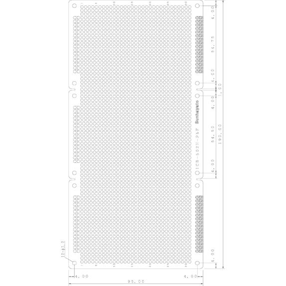サンハヤト 基板  ICB-502H-PBF   ユニバーサル基板　《鉛フリー基板》両面・ガラスコン...
