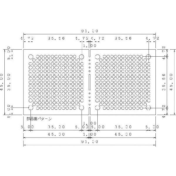 サンハヤト 基板  ICB-90GH   小型ユニバーサル基板　ICB-90の両面スルホールタイプ