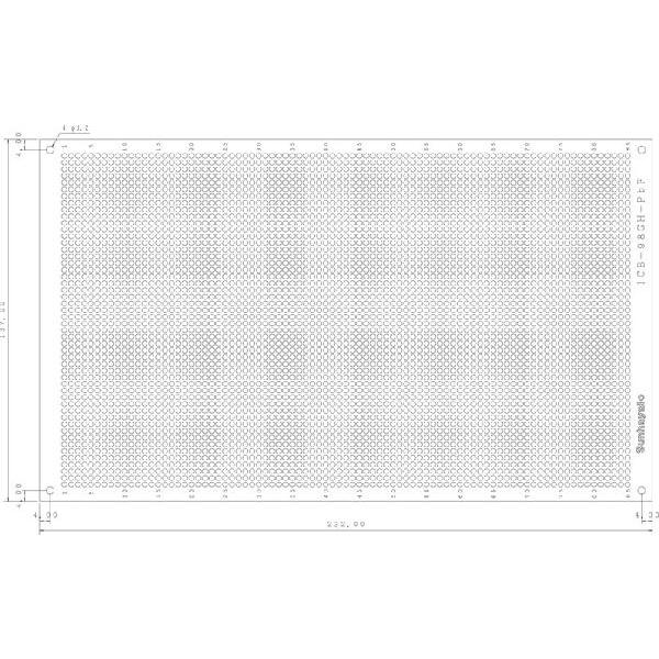 サンハヤト 基板  ICB-98GH-PBF   ユニバーサル基板　《鉛フリー基板》片面・ガラスエポ...