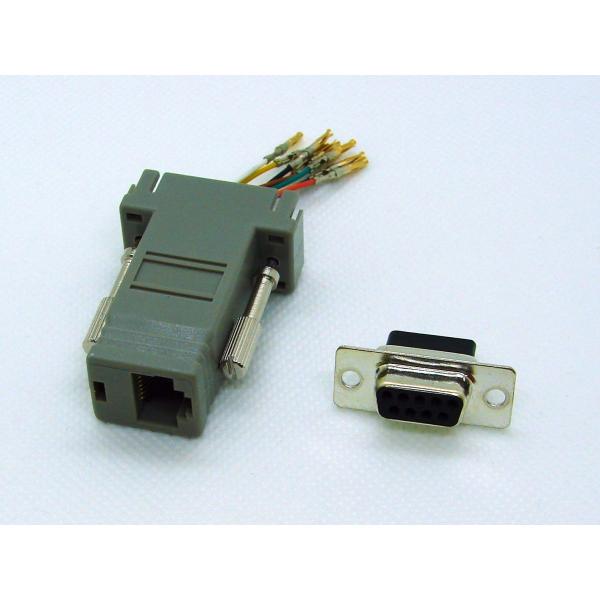 RJ45 メス　と D-sub9ピン メス 変換コネクタキット 結線図付き 3個セット