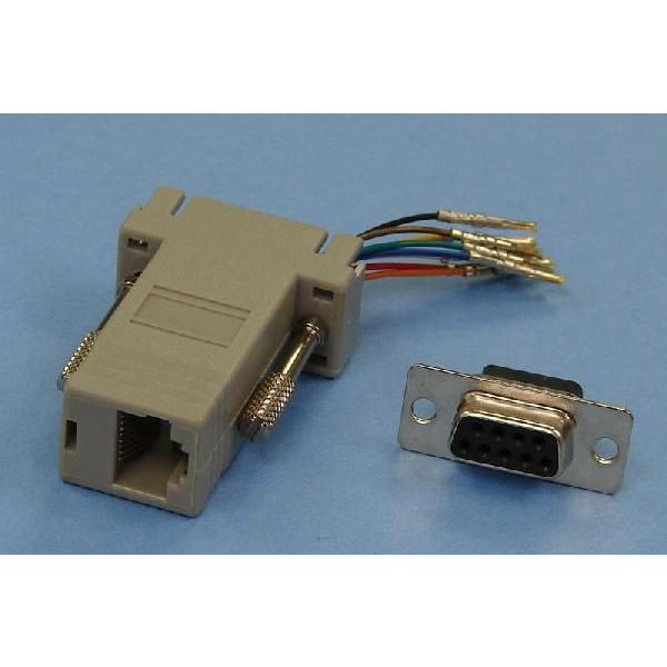 RJ45 メス　と D-sub9ピン メス 変換コネクタキット 結線図付き