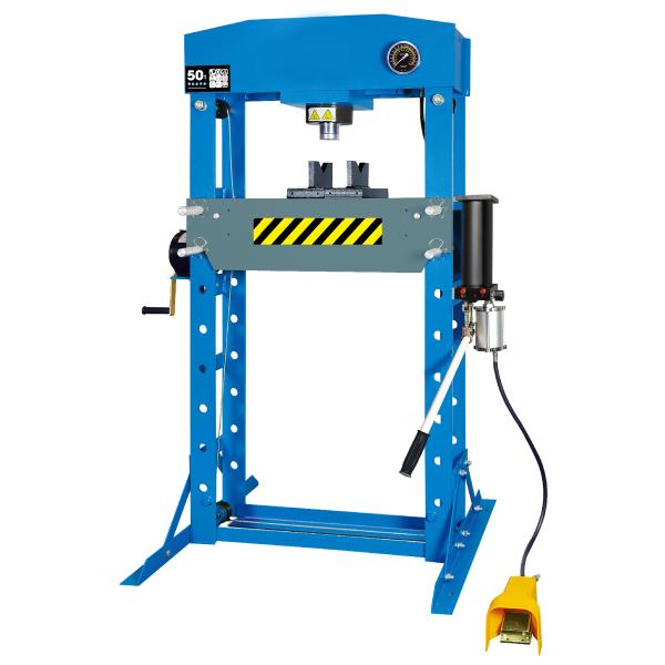油圧プレス 50t ショッププレス エアー 手動兼用 メーター付  (1年間保証付き) プレス機 自...