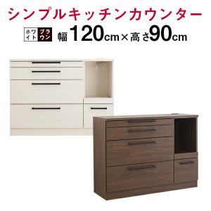 キッチンカウンター 120cm 完成品 レンジ台 Moiss 日本製 おしゃれ｜stepone09