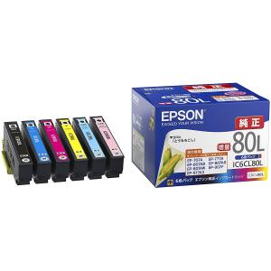 EPSON　エプソン純正インクカートリッジ　IC6CL80L　６色　増量　とうもろこし