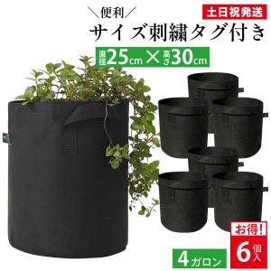 不織布プランター 4ガロン 縦長 背が高い 3個 8号 植木鉢 フェルトプランター 布鉢 ベランダ菜園 家庭菜園 ガーデニング