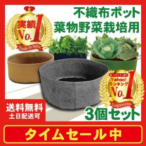 不織布 ポット 18号 3個 セット 植木 鉢 プランター 大型 おしゃれ 軽い フェルト 野菜栽培 家庭菜園 鉢 寄せ植え 布 通気 大きめ 父の日 実用的 プレゼント