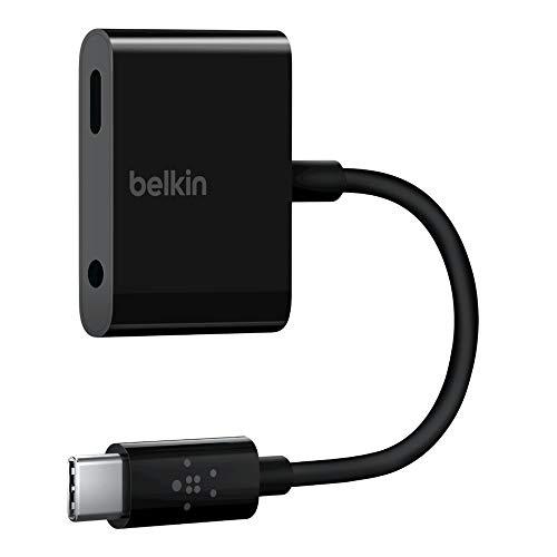 Belkin USB-C 3.5mmイヤホンジャック デュアルアダプター Andoroid スマート...