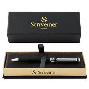 Scriveiner ボールペン 最高級 クローム仕上げ シュミット 黒リフィル 最高のボールペンギフトセット 男女 ビジネスマン 役員 オフィスに最