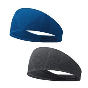 TENGFENG ヘアバンド メンズヘッドバンド 汗吸収 スポーツ - 広幅 快適な汗止めバンド 男女兼用 速乾 ターバン風ヘアバンド ランニング サ