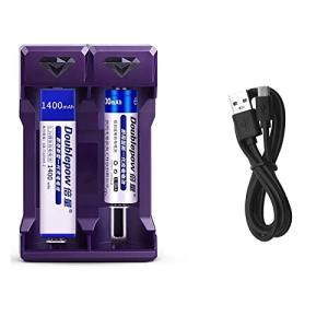 Doublepow CDプレーヤー MDプレーヤー 用 2スロット 多機能 充電器（ニッケル水素電池 ガム電池 単3形 単4形 18650充