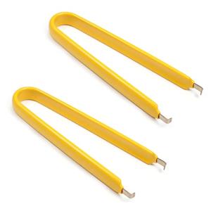Utoolmart ICプーラー IC引き抜き工具 黄色 2個入り 絶縁ビニール グリップ ステンレス鋼 ピンセット チップリムーバー IC抜き U字