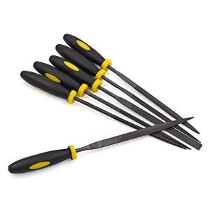 zmart 木工ヤスリ 3mmx140mm 6本 木材研削 ゴムハンドル ミニ メタル ファイリン グラスプ ニードル ファイル ウッド ツール ハン