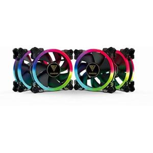 GAMDIAS ネオンフレックス RGB LED搭載 120mm ケースファン 4個セット AEOLUS M1 1204R